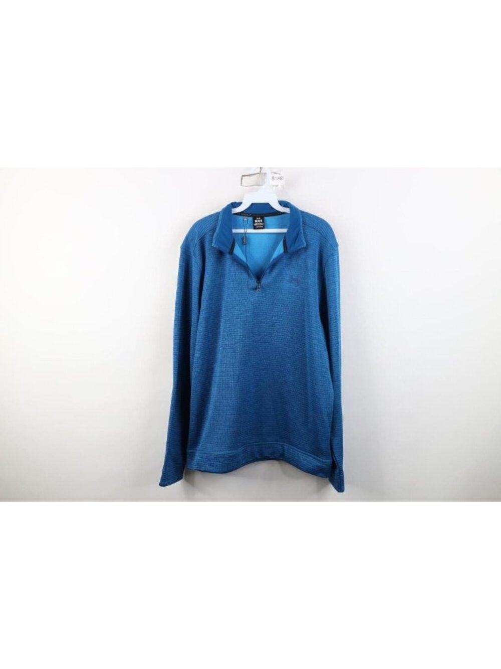 New Under Armour Golf Mens Large Storm Striped 1/4 Zip Pullover Jacket Top Blue